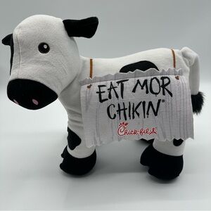 Chick-fil-A Cow Plush‎ Stuffed Animal With Eat More Chicken Sign Large READ DESC